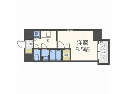 エスリード大阪城アクシス(1K/7階)の間取り写真