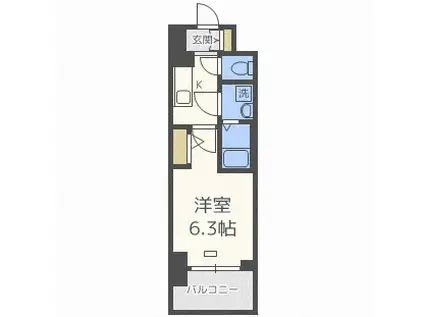 エスリード京橋セントラル(1K/6階)の間取り写真