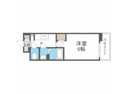ファステート大阪上本町ソーレ(1K/6階)の間取り写真