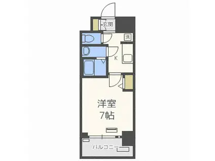 レオンコンフォート大阪ドームシティ(1K/6階)の間取り写真