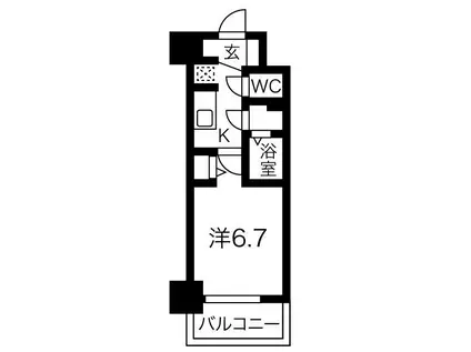ファステート都島テーラー(1K/4階)の間取り写真