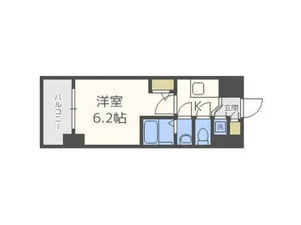 エスリード新大阪ヴェルデ(1K/7階)の間取り写真