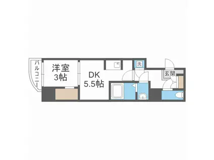 SERENITE本町REFLET(1DK/6階)の間取り写真