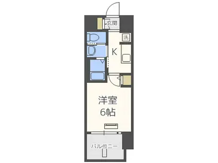 エステムコート梅田・茶屋町Ⅲネクスタ(1K/9階)の間取り写真