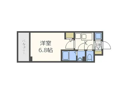 エスリード大阪城南グランデュクス(1K/8階)の間取り写真