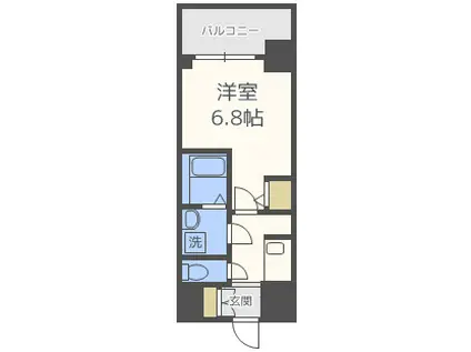ジアコスモ江戸堀パークフロント(1K/11階)の間取り写真