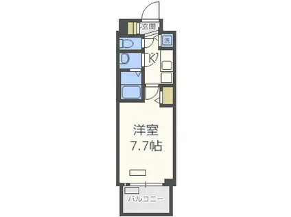 プレサンス谷町七丁目2(1K/6階)の間取り写真