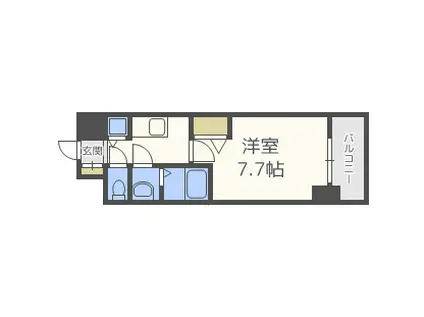 ポルト・ボヌール塚本(1K/8階)の間取り写真