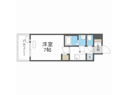 プレサンス大阪福島シエル(1K/7階)の間取り写真