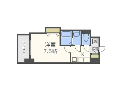 LUXE新大阪4(1K/13階)の間取り写真