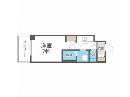 プランドール新大阪PARKレジデンス(1K/9階)の間取り写真