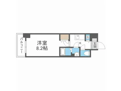 LEGESTA大阪レジデンス(1K/3階)の間取り写真