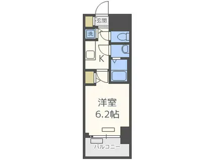 プレサンス大阪DOMECITYワンダー(1K/6階)の間取り写真