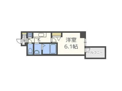 プレサンス心斎橋クオーレ(1K/13階)の間取り写真