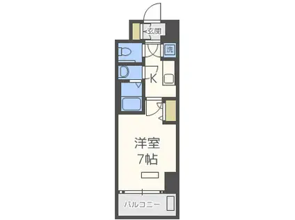 ファーストステージ梅田ウエスト(1K/6階)の間取り写真
