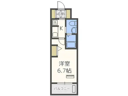 エステムコート阿波座プレミアム(1K/7階)の間取り写真