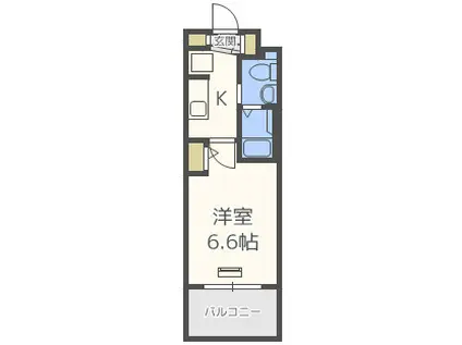 エステムコート梅田・天神橋Ⅱグラシオ(1K/2階)の間取り写真