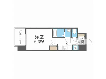 アドバンス大阪グロウス(1K/4階)の間取り写真
