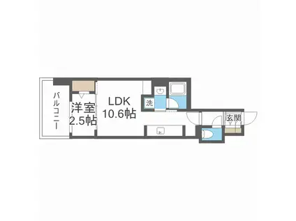 アーバネックス本町Ⅱ(1LDK/6階)の間取り写真