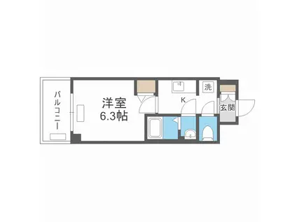 プレサンス新大阪イオリア(1K/2階)の間取り写真