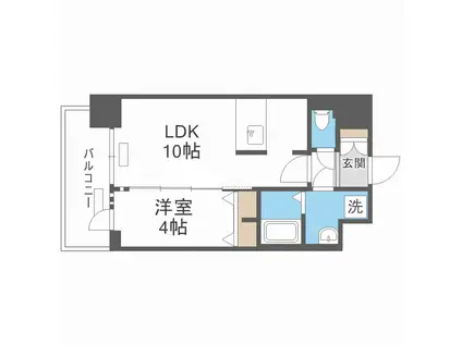 プレサンス新大阪イオリア(1LDK/2階)の間取り写真