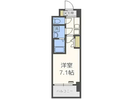 オーキッドレジデンス新大阪(1K/9階)の間取り写真