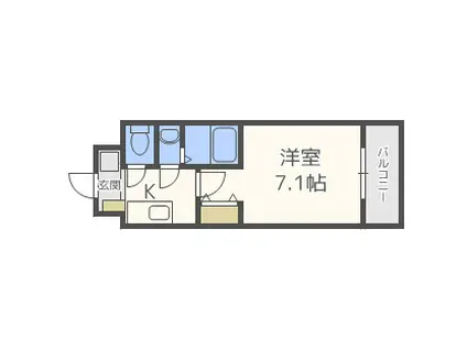 ウインズコート新大阪2(1K/5階)の間取り写真