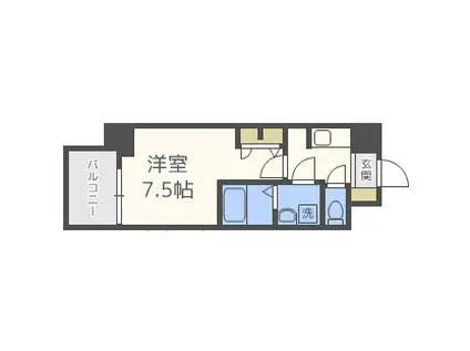 S-RESIDENCE新大阪ウエスト(1K/6階)の間取り写真