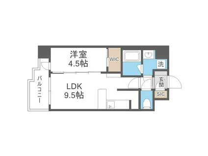スプランディッド新大阪Ⅴ(1LDK/8階)の間取り写真