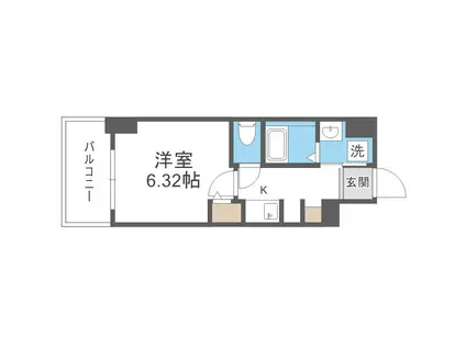 METROSA弁天町(1K/2階)の間取り写真