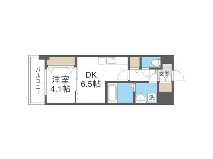 スプランディッド新大阪イースト(1DK/2階)の間取り写真