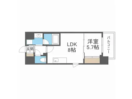 シーズンフラッツ西田辺(1LDK/9階)の間取り写真