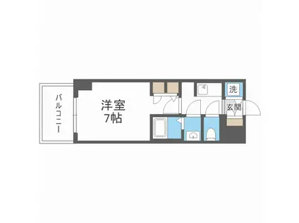 S-RESIDENCE福島ALOVITA(1K/12階)の間取り写真