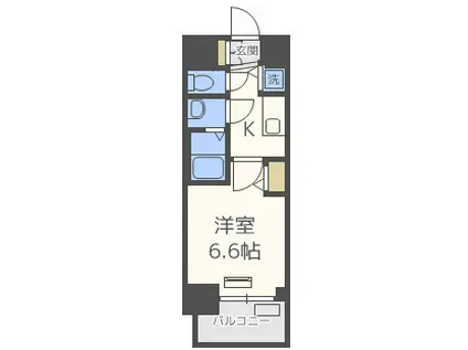 ララプレイス梅田西イルミナーレ(1K/12階)の間取り写真