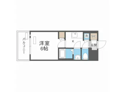 レジュールアッシュOSAKAデイフィール(1K/2階)の間取り写真
