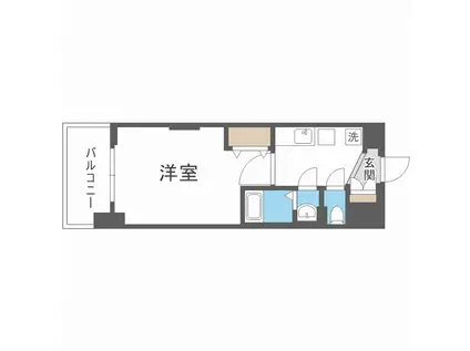 LUXE新大阪α(1K/2階)の間取り写真