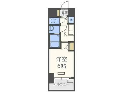 アクアプレイス天王寺Ⅱ(1K/12階)の間取り写真