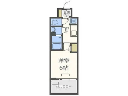 プレサンス梅田東アルファ(1K/3階)の間取り写真