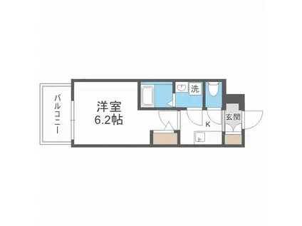 エスリードレジデンス大阪福島シティウエスト(1K/11階)の間取り写真