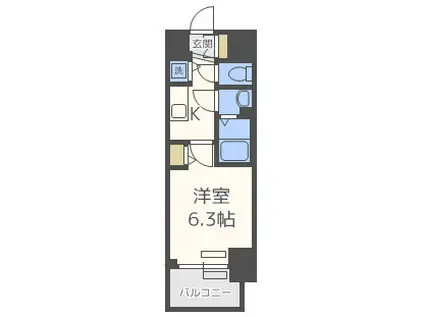 プレサンス大阪DOMECITYワンダー(1K/9階)の間取り写真