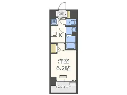 ララプレイス梅田西イルミナーレ(1K/11階)の間取り写真