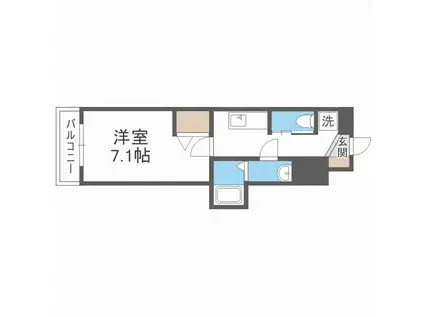 L-IDEA MINAMI HORIE(1K/4階)の間取り写真