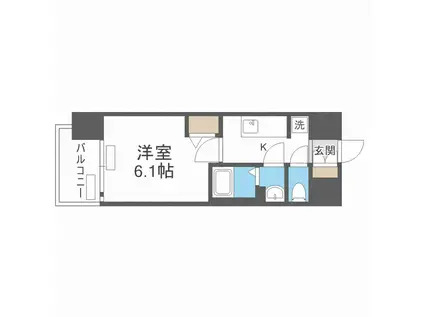 プレサンス大阪同心メゾヴィータ(1K/6階)の間取り写真