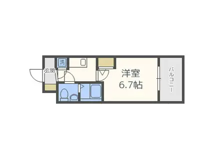 アドバンス新大阪ラシュレ(1K/9階)の間取り写真