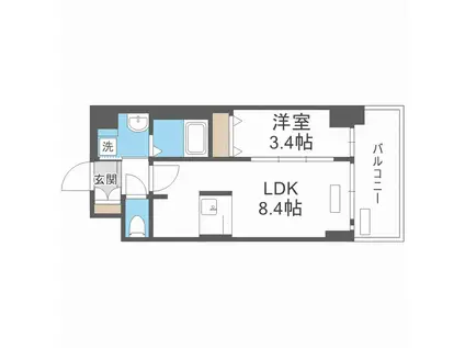 プレサンス新大阪ジェイズ(1LDK/5階)の間取り写真