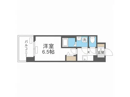 レジュールアッシュ桜宮リバーコート(1K/4階)の間取り写真