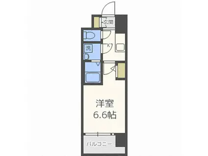 エスリード京橋アミュゼ(1K/10階)の間取り写真