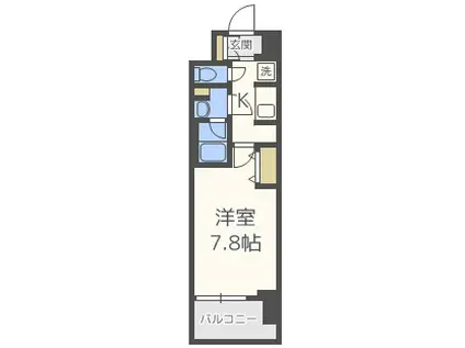 コンフォリア心斎橋イースト(1K/12階)の間取り写真