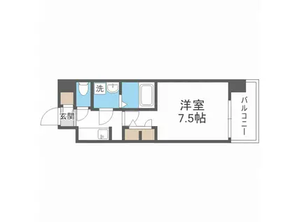 S-RESIDENCE福島GRANDE(1K/4階)の間取り写真