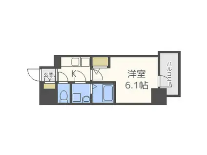 エスリード福島レジデンス(1K/5階)の間取り写真